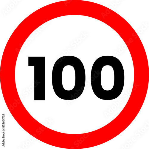 Speed Limit 100 Sign Vector
