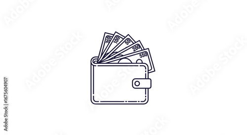Wallet bursting with cash A symbol of financial abundance and prosperity
