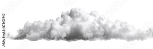 Isolated Fluffy White Cumulus Cloud on Transparent Background