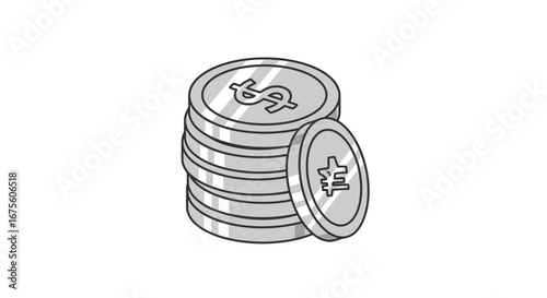 Stack of Silver Coins Financial Savings and Monetary Concept for Wealth and Investment