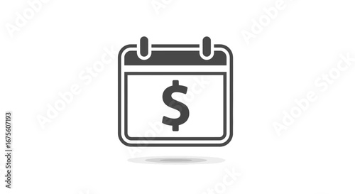 Essential calendar icon featuring a prominent dollar sign, symbolizing crucial financial planning, budgeting, payment schedules, and economic management concepts for individuals and businesses
