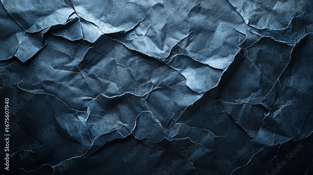 Fototapeta premium Dark crumpled paper texture for an abstract background design