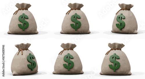 Sacks of Dollars Visualizing Wealth and Financial Abundance in Bags of Money