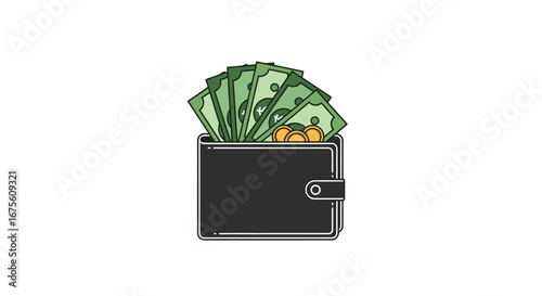 A detailed illustrative comparison of various international currencies and payment methods neatly organized within classic brown wallets, symbolizing global financial management