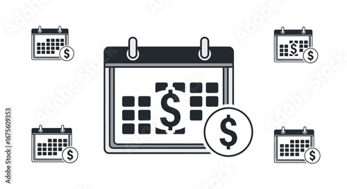 Organizing Financial Commitments A Calendar Icon Illustrating Scheduled Payments, Income, and Important Budgeting Deadlines