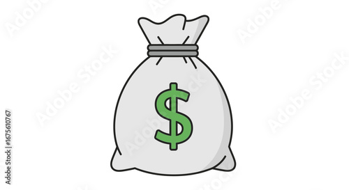 Money Bag Icon Financial Success, Wealth, and Investment Symbol