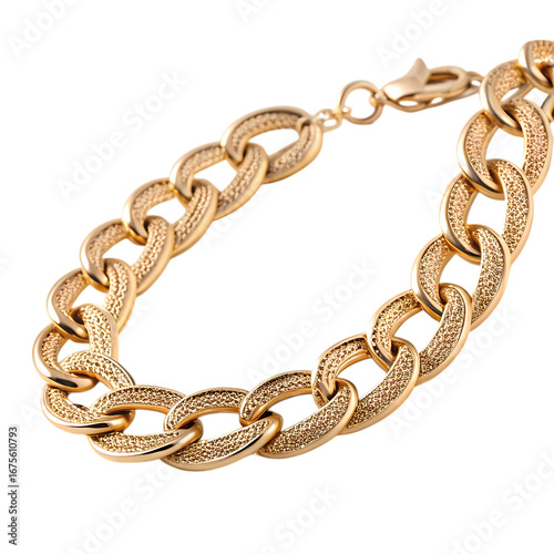 Gold Chain Bracelet: Luxury Jewelry Design, Detailed Texture, Fashion Accessory