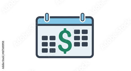 Financial Calendar Icon Scheduling Payments and Tracking Expenses