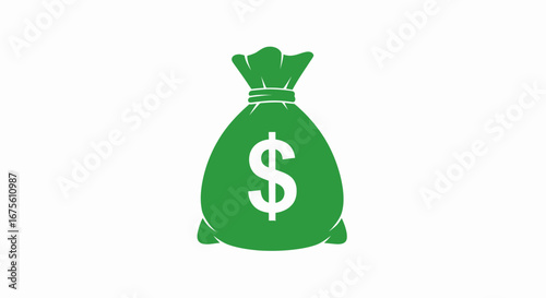 Money Bag Icon Financial Success, Wealth, Investment, Savings, Prosperity