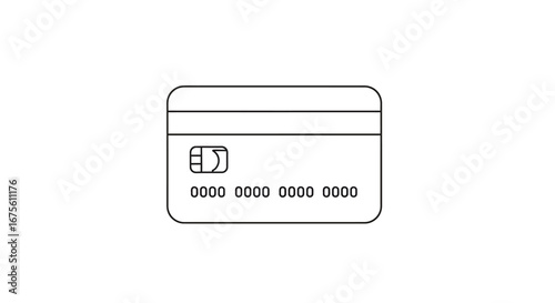 Line Art Credit Card Graphic Simple Design for Financial Transactions