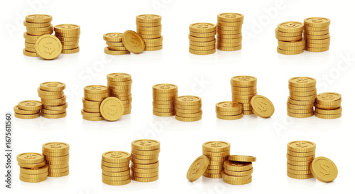 Stacks of Gold Coins Wealth, Finance, and Prosperity