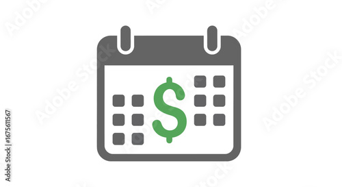 Calendar with Dollar Symbol - Financial Planning and Budgeting Icon