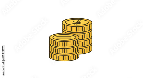 Stacked Gold Coins Symbol of Wealth, Finance, and Investment in Financial Concepts