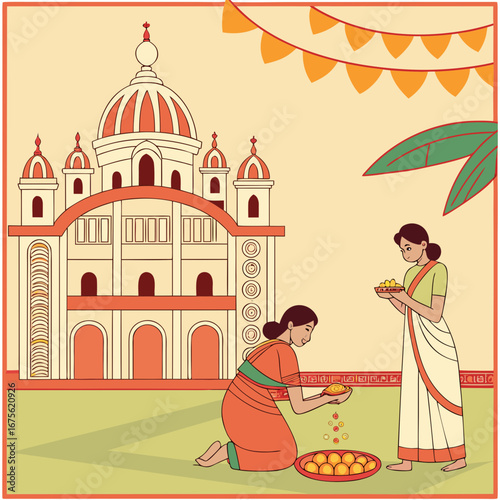 Durga Puja, also known as Durgotsava or Sharadotsava, is an annual festival originating in the Indian subcontinent which pays homage to the Hindu goddess Durga, and is also celebrated because of Durga