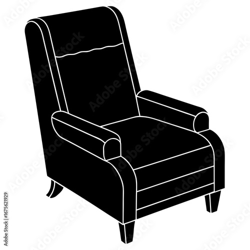 Modern Recliner Chair Vector Illustration