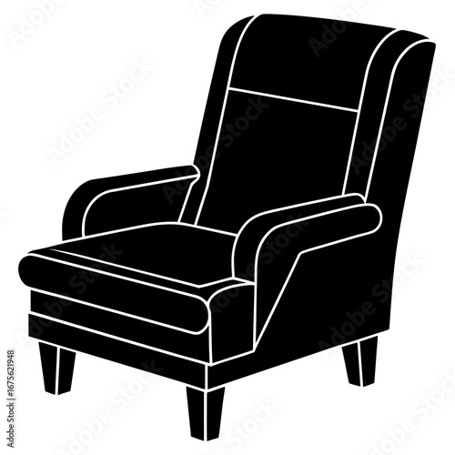 Modern Recliner Chair Vector Illustration