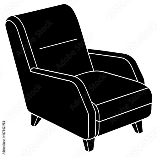 Modern Recliner Chair Vector Illustration