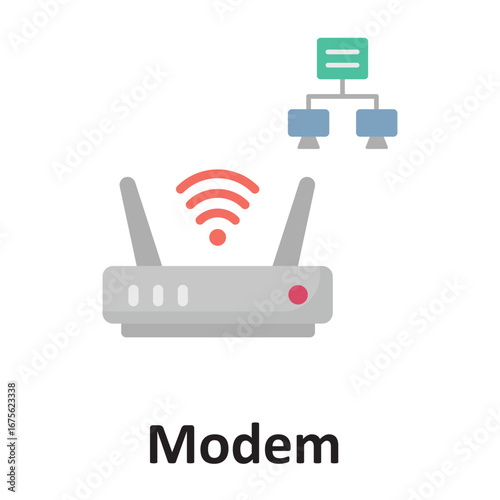 Modem Vector Icon which can easily modify or edit
