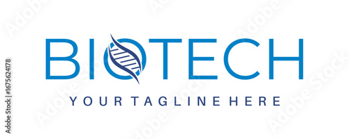 Biotechnology logo letter vector illustration template hand draw