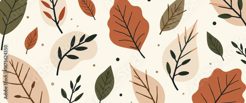 seamless background with leaves