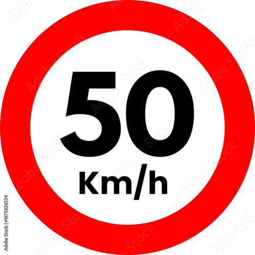 Speed Limit 50 Sign Vector