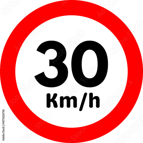Speed Limit 30 Sign Vector