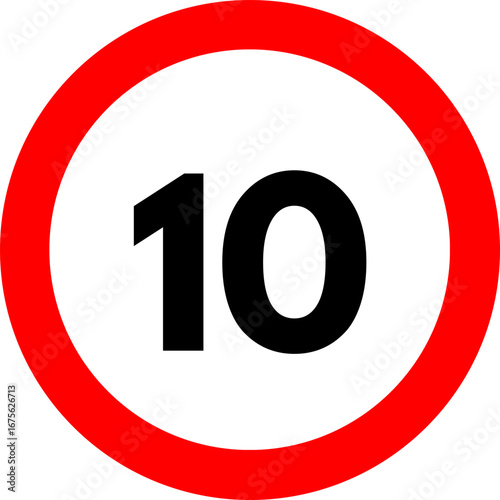 Speed Limit 10 Sign Vector
