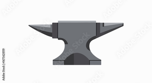 Illustration of a gray anvil, a blacksmith's tool for shaping metal.