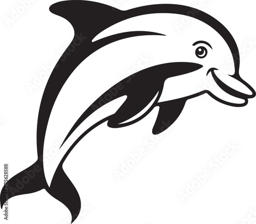 Dolphin fish vector illustration icon