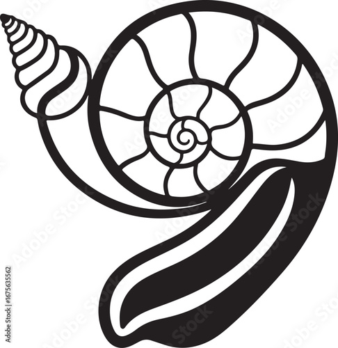 Silhouette Snail Shell animal vector