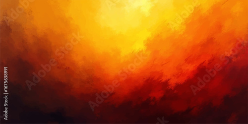 Abstract hot red and orange burning grunge background with smoky texture and space for text