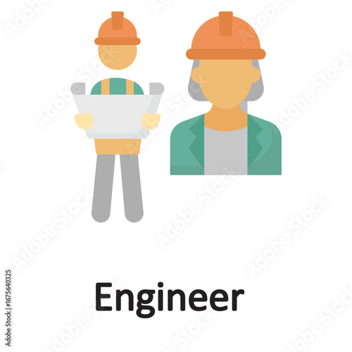 Engineer  Vector Icon which can easily modify or edit