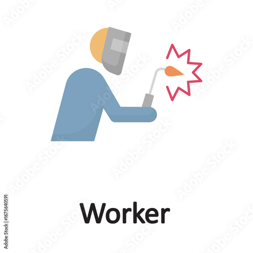 Industrial worker Vector Icon which can easily modify or edit