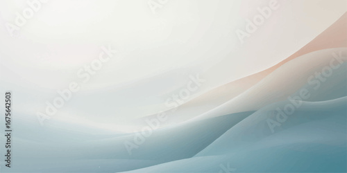 An abstract wintry background with blue waves and clouds