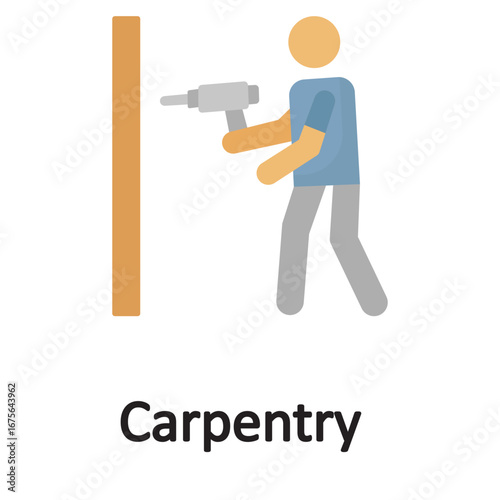Carpentry Vector Icon which can easily modify or edit