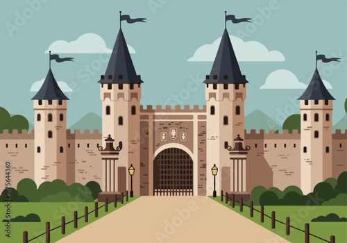 Fortifying our resolve A metaphorical castle representing the mental barriers and resilience explored in climate psychology studies