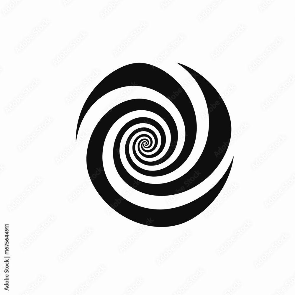 Naklejka premium Hypnotic swirling pattern, a mesmerizing visual journey, vector illustration silhouette