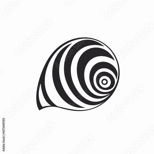 Optical illusion with hypnotizing concentric pattern creates an abstract art silhouette