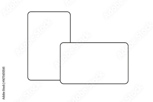 Minimal business card mockup set. Blank vector template for branding, identity presentation. Corporate, personal visit card layout. Modern realistic design with shadow overlay.
