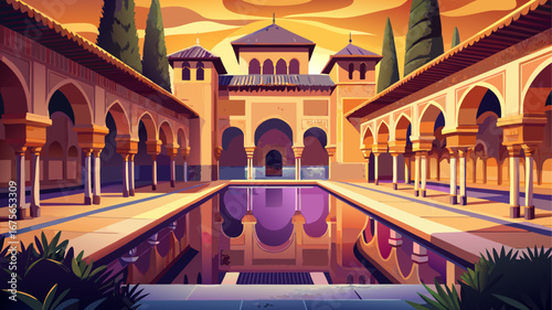 Alhambra, Spain
Intricate arabesques cover palace walls, reflecting pools mirror slender arches, while golden light bathes courtyards, creating an enchanting masterpiece of Moorish architecture and ti