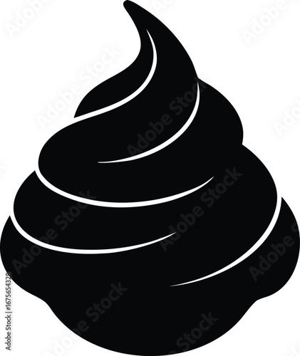 whipped cream swirl silhouette vector