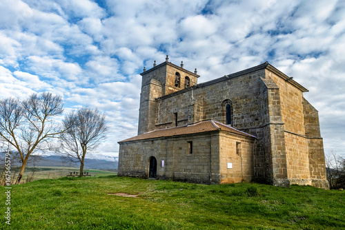 Historic rural stone church of San Martin in Villanueva de Henares