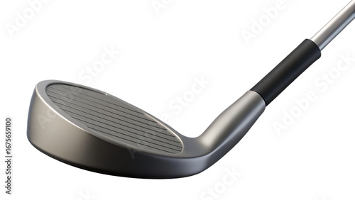 Golf club wedge isolated on transparent background, a tool for sport and recreation on the golf course with a metal head and steel handle