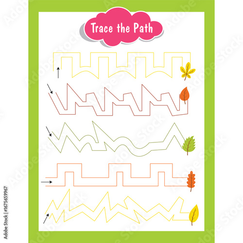Trace the path worksheet activity for kids page 04