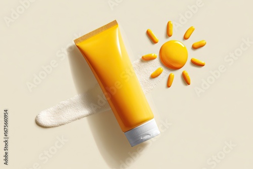 Sunscreen tube on a white background
