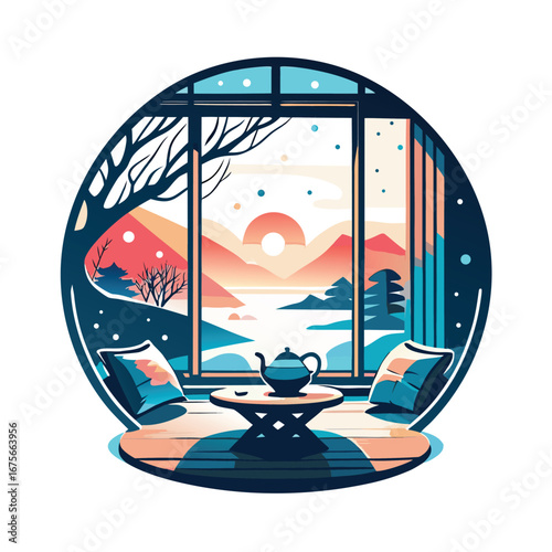 Scenic view, oriental tea