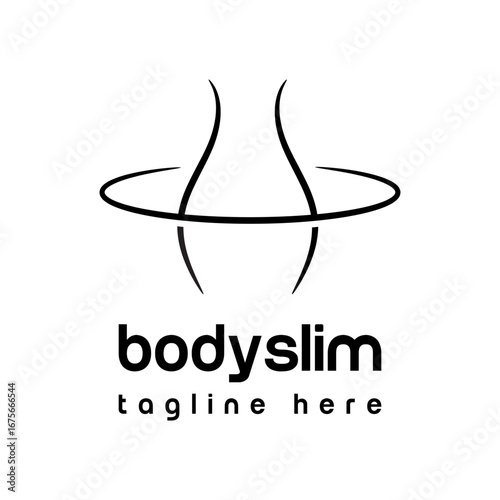 Abstract minimal body slim logo design template