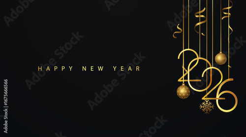 Happy New Year 2026 luxury background design
