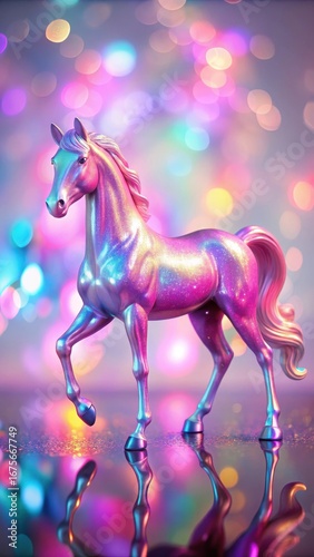 Shimmering pink horse model