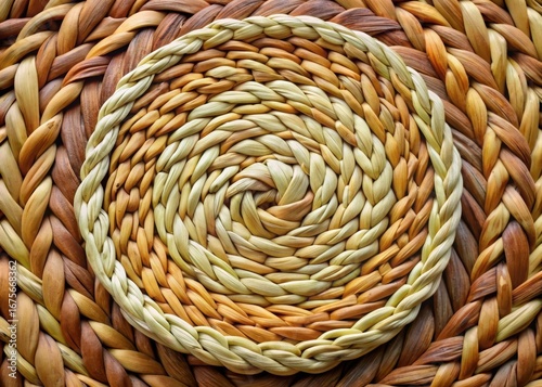 Traditional woven sweet grass braids in a circular motion